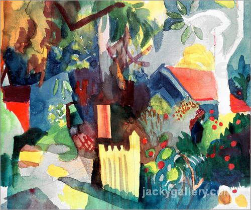 Landscape with Bright Tree, August Macke painting